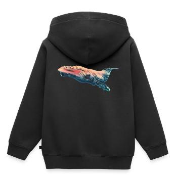 Baleine à bosse - Sweat Premium à capuche enfant bio - noir - Dos - AI Model Kid Male (0cm)