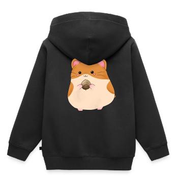Hamster - Kinder Premium Organic Hoodie - Schwarz - Hinten - AI Model Kid Male (0cm)