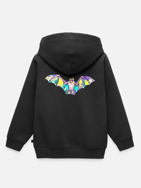 chauve-souris - Sweat Premium à capuche enfant bio - noir