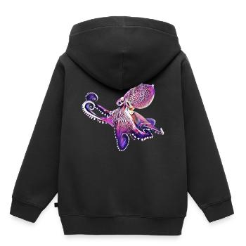 pieuvre - Sweat Premium à capuche enfant bio - noir - Dos - AI Model Kid Male (0cm)