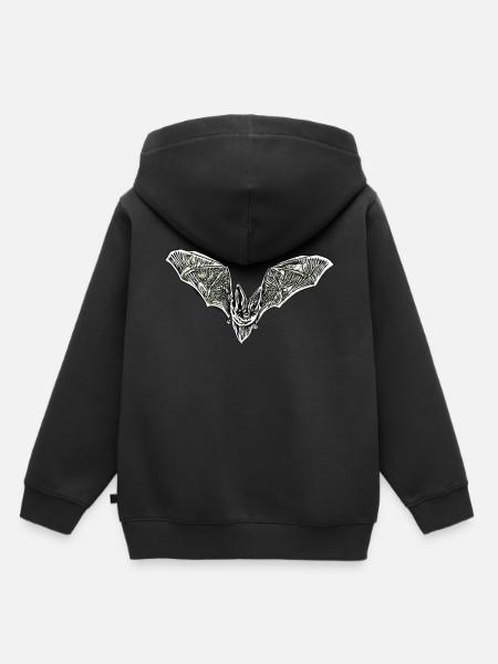Fledermaus - Kinder Premium Organic Hoodie - Schwarz