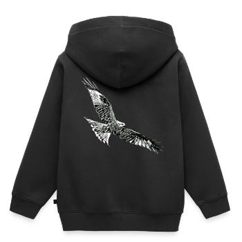 Falke - Kinder Premium Organic Hoodie - Schwarz - Hinten - AI Model Kid Male (0cm)