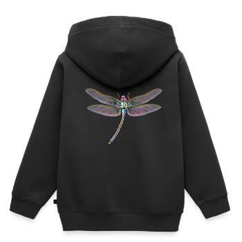 libellule - Sweat Premium à capuche enfant bio - noir - Dos - AI Model Kid Male (0cm)