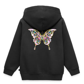papillon - Sweat Premium à capuche enfant bio - noir - Dos - AI Model Kid Male (0cm)
