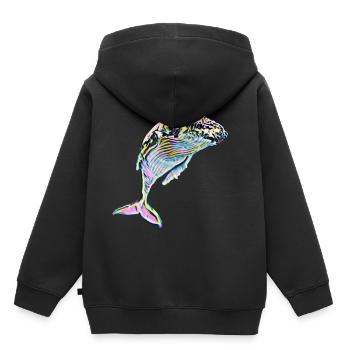 whale - Kids Premium Organic Hoodie - black - Back - AI Model Kid Male (0cm)