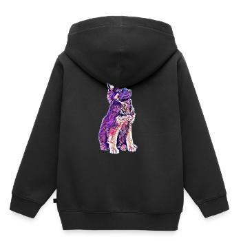 Schäferhund Welpe - Kinder Premium Organic Hoodie - Schwarz - Hinten - AI Model Kid Male (0cm)