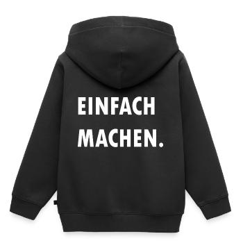 Einfach machen - Kinder Premium Organic Hoodie - Schwarz - Hinten - AI Model Kid Male (0cm)