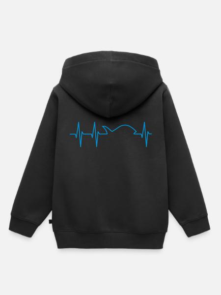 Elektrokardiogramm mit einem Fisch - Kinder Premium Organic Hoodie - Schwarz