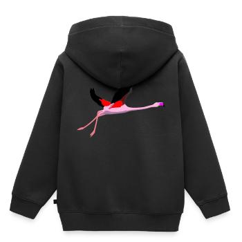 Flamingo - Sweat Premium à capuche enfant bio - noir - Dos - AI Model Kid Male (0cm)