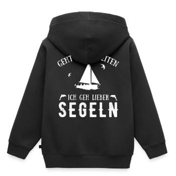 Ich geh lieber segeln - Kinder Premium Organic Hoodie - Schwarz - Hinten - AI Model Kid Male (0cm)