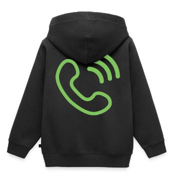 téléphone téléphone mobile retro15 radio téléphone mobile - Sweat Premium à capuche enfant bio - noir - Dos - AI Model Kid Male (0cm)