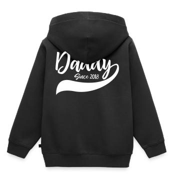Daddy Since 2018 - Kinder Premium Organic Hoodie - Schwarz - Hinten - AI Model Kid Male (0cm)