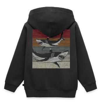 shark - Kids Premium Organic Hoodie - black - Back - AI Model Kid Male (0cm)