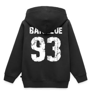 banlieue 93 - Sweat Premium à capuche enfant bio - noir - Dos - AI Model Kid Male (0cm)