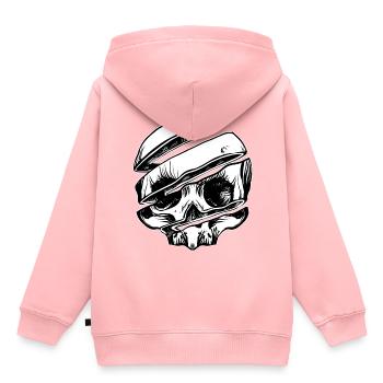 Tranche de crâne - Sweat Premium à capuche enfant bio - rose - Dos - AI Model Kid Female (0cm)