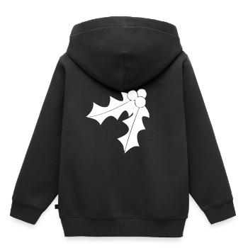 Blanc gui à noël - Sweat Premium à capuche enfant bio - noir - Dos - AI Model Kid Male (0cm)