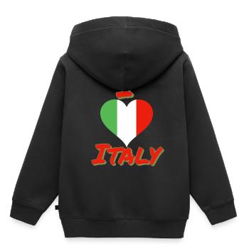 italy - Kids Premium Organic Hoodie - black - Back - AI Model Kid Male (0cm)