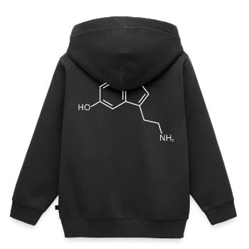 Serotonin Struktur Chemie Glück - Kinder Premium Organic Hoodie - Schwarz - Hinten - AI Model Kid Male (0cm)