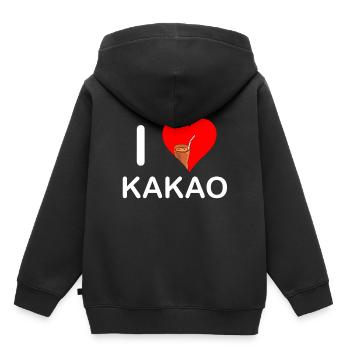 J'adore le cacao - Sweat Premium à capuche enfant bio - noir - Dos - AI Model Kid Male (0cm)