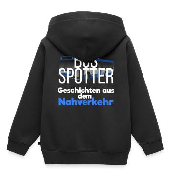 Bus Spotter Transport local - Sweat Premium à capuche enfant bio - noir - Dos - AI Model Kid Male (0cm)