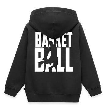 basket-ball - Sweat Premium à capuche enfant bio - noir - Dos - AI Model Kid Male (0cm)