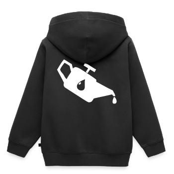 Un bidon d'huile sale - Sweat Premium à capuche enfant bio - noir - Dos - AI Model Kid Male (0cm)