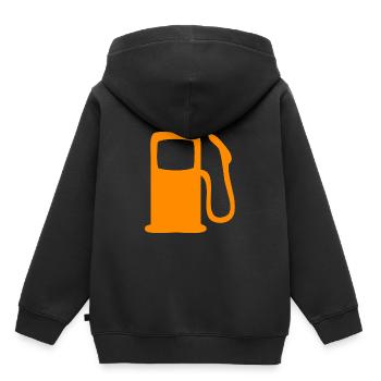 Eine tolle Zapfsäule - Kinder Premium Organic Hoodie - Schwarz - Hinten - AI Model Kid Male (0cm)