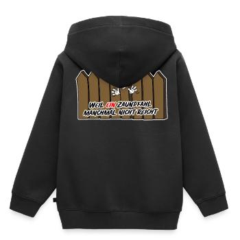 Ein Wink mit dem Zaunpfahl Comic Zeichnung - Kinder Premium Organic Hoodie - Schwarz - Hinten - AI Model Kid Male (0cm)