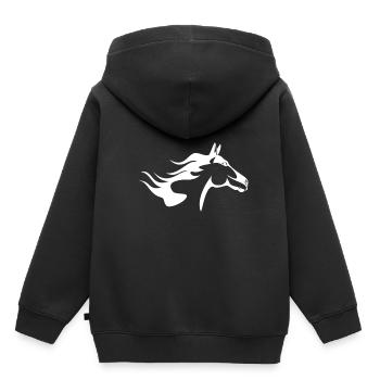 Pferdekopf - Kinder Premium Organic Hoodie - Schwarz - Hinten - AI Model Kid Male (0cm)