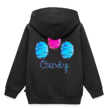 cotton candy - Kids Premium Organic Hoodie - black - Back - AI Model Kid Male (0cm)