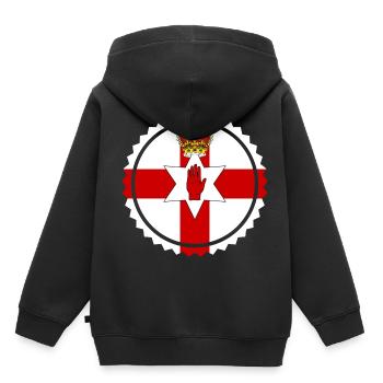 Irlande du Nord - Sweat Premium à capuche enfant bio - noir - Dos - AI Model Kid Male (0cm)