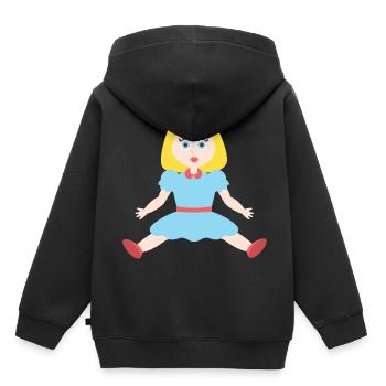 Puppe - Kinder Premium Organic Hoodie - Schwarz - Hinten - AI Model Kid Male (0cm)