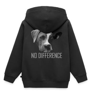 No Difference chien vache végétarien amoureux des animaux - Sweat Premium à capuche enfant bio - noir - Dos - AI Model Kid Male (0cm)
