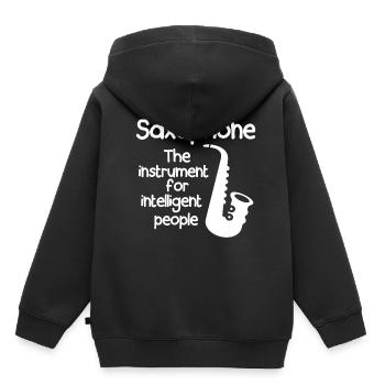 Saxophone Instrument - Kids Premium Organic Hoodie - black - Back - AI Model Kid Male (0cm)