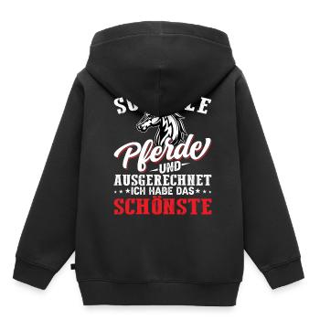 schönstes Pferd - Kinder Premium Organic Hoodie - Schwarz - Hinten - AI Model Kid Male (0cm)