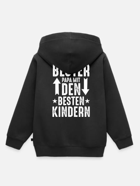 bester Papa besten Kindern - Kinder Premium Organic Hoodie - Schwarz