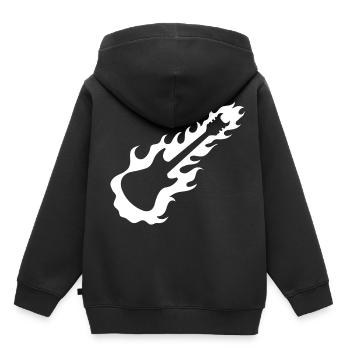 Gitarre - Guitar / Rock - Fire - Kinder Premium Organic Hoodie - Schwarz - Hinten - AI Model Kid Male (0cm)