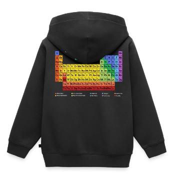 Tableau périodique des éléments nouveau avec description - Sweat Premium à capuche enfant bio - noir - Dos - AI Model Kid Male (0cm)