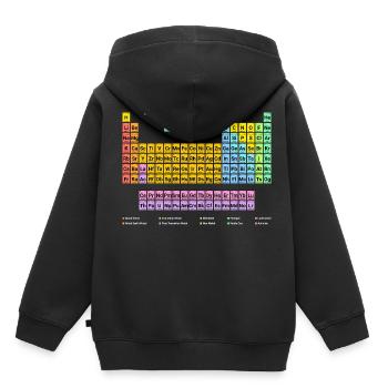 Tableau périodique des éléments nouveau avec description - Sweat Premium à capuche enfant bio - noir - Dos - AI Model Kid Male (0cm)