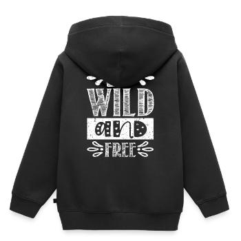 wild und frei sein - Kinder Premium Organic Hoodie - Schwarz - Hinten - AI Model Kid Male (0cm)