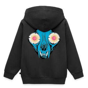 Dark Tier Hund Schädel Skull Fantasy Grufti Gothic - Kinder Premium Organic Hoodie - Schwarz - Hinten - AI Model Kid Male (0cm)