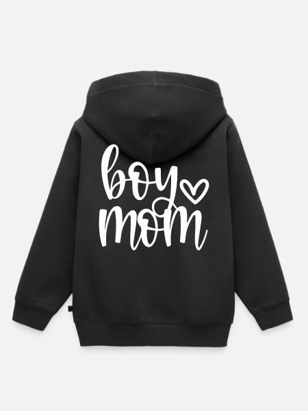 Boy Mom - Boy Mama Mom Of Boys Heart Love - Kinder Premium hoodie biologisch - zwart