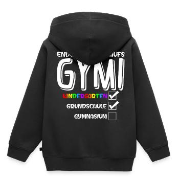 Endlich gehts auf Gymi - Einschulung Gymnasium - Kinder Premium Organic Hoodie - Schwarz - Hinten - AI Model Kid Male (0cm)