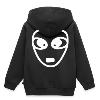 Emoji Skizze Alien weiß - Kinder Premium Organic Hoodie - Schwarz - Hinten - AI Model Kid Male (0cm)