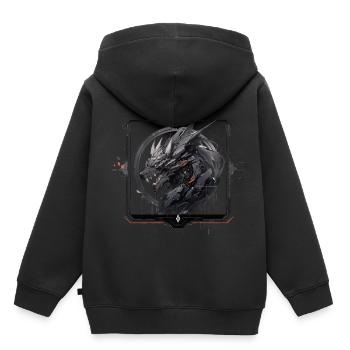 Mecha Tier Tiger Wolf Fuchs Drache Cyborg - Kinder Premium Organic Hoodie - Schwarz - Hinten - AI Model Kid Male (0cm)