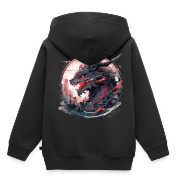 Mecha Tier Tiger Wolf Fuchs Drache Cyborg - Kinder Premium Organic Hoodie - Schwarz - Hinten - AI Model Kid Male (0cm)