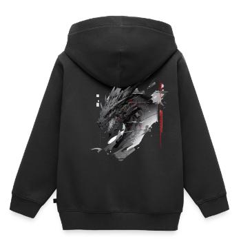 Mecha Tier Tiger Wolf Fuchs Drache Cyborg - Kinder Premium Organic Hoodie - Schwarz - Hinten - AI Model Kid Male (0cm)