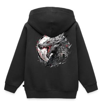 Mecha Tier Tiger Wolf Fuchs Drache Cyborg - Kinder Premium Organic Hoodie - Schwarz - Hinten - AI Model Kid Male (0cm)