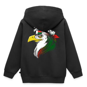 Macédoine - Sweat Premium à capuche enfant bio - noir - Dos - AI Model Kid Male (0cm)