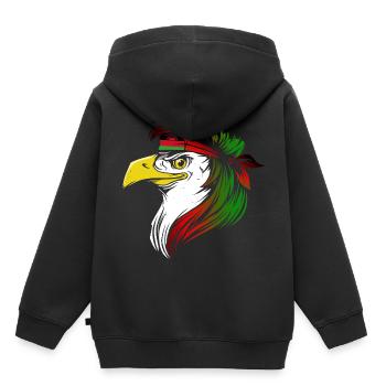 Malawi - Kids Premium Organic Hoodie - black - Back - AI Model Kid Male (0cm)